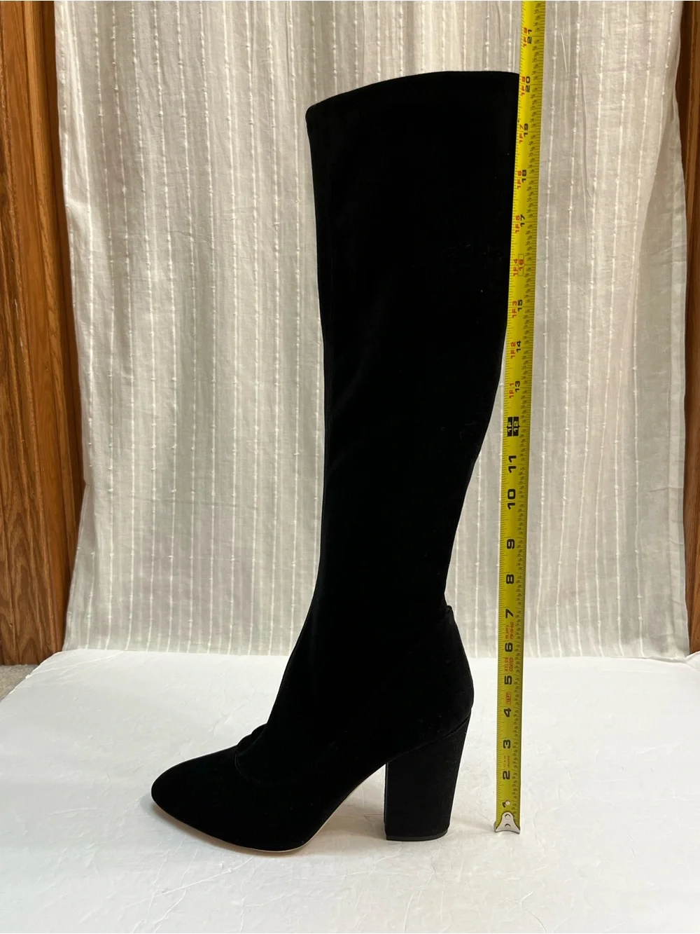 DEIMILLE Italy Black Velvet Knee High Boots Block Heel EU 40 US  9.5  NWOB